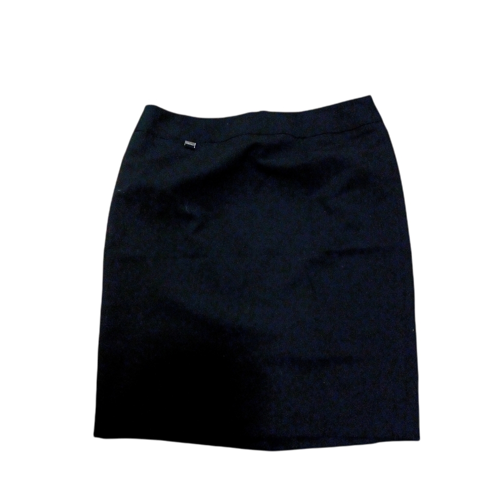 Calvin Klein 8p Knee Length Black Skirt Career Office Formal goth punk g…